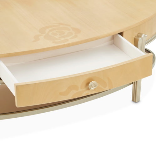 AICO Furniture Camellia Field Oval Cocktail Table in Caramel