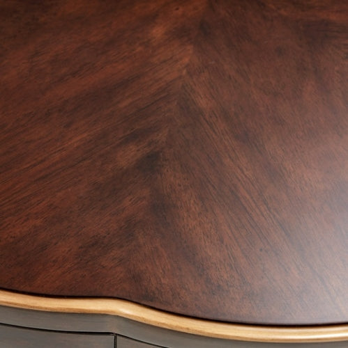 AICO Furniture Camellia Field End Table in Warm Pecan