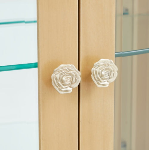 AICO Furniture Camellia Field Display Cabinet in Caramel