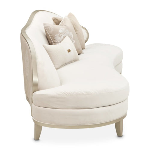 AICO Furniture Camellia Field Asymmetrical Sofa in Caramel