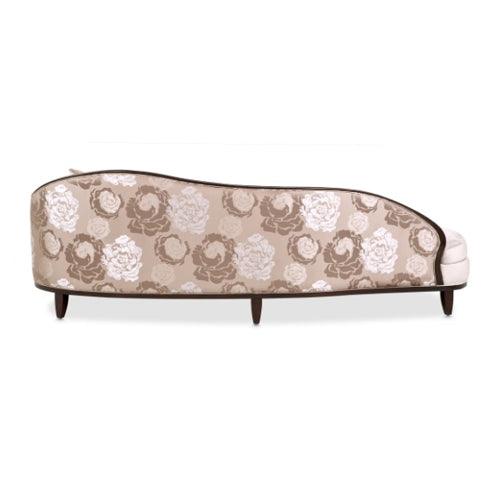 AICO Furniture Camellia Field Asymmetrical Sofa in Warm Pecan