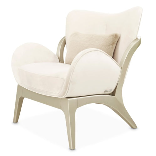 AICO Furniture Camellia Field Accent Chair Ivory in Caramel