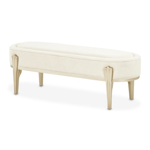 AICO Furniture Camellia Field Bench in Caramel