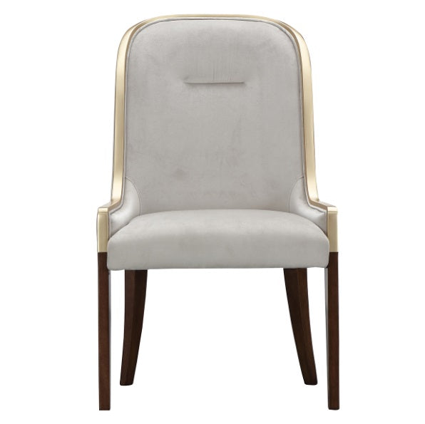 AICO Furniture Houston Assmebled Side Chair in Walnut