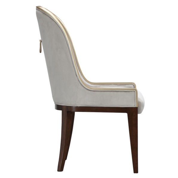AICO Furniture Houston Assmebled Side Chair in Walnut