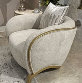 AICO Furniture Scotts Square Matching Chair CornSilk in Light Champagne image