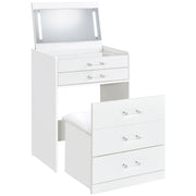 Danbury Makeup Vanity Table with LED Mirror and Stool - Furniture City (CA)l