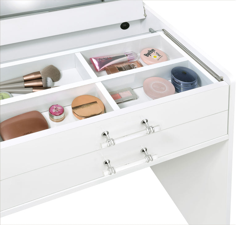 Danbury Makeup Vanity Table with LED Mirror and Stool - Furniture City (CA)l