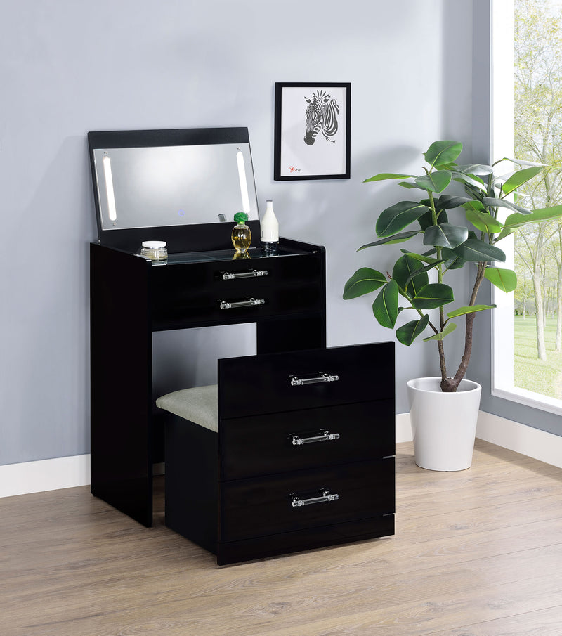 Danbury Makeup Vanity Table with LED Mirror and Stool - Furniture City (CA)l