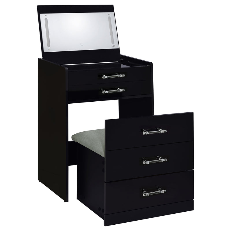 Danbury Makeup Vanity Table with LED Mirror and Stool - Furniture City (CA)l