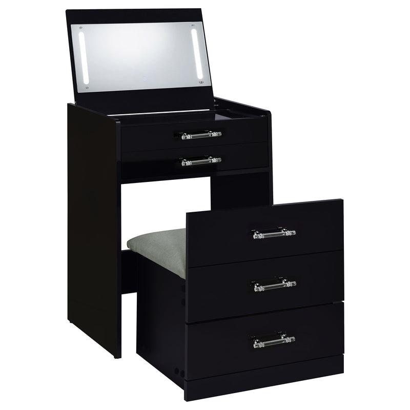 Danbury Makeup Vanity Table with LED Mirror and Stool - Furniture City (CA)l