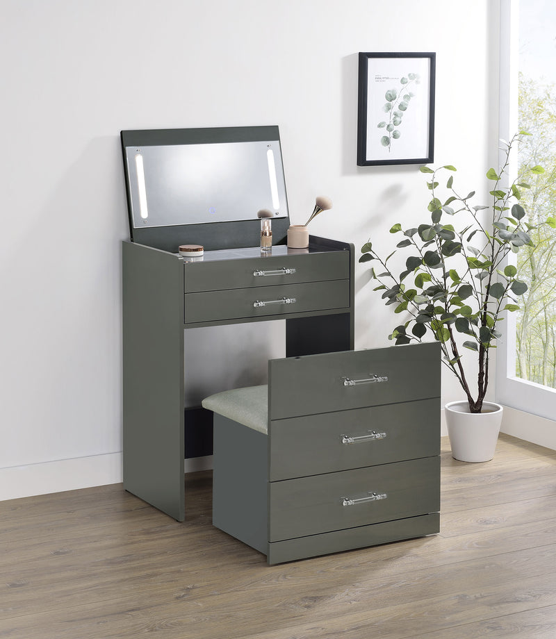 Danbury Makeup Vanity Table with LED Mirror and Stool - Furniture City (CA)l