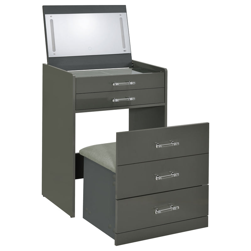 Danbury Makeup Vanity Table with LED Mirror and Stool - Furniture City (CA)l