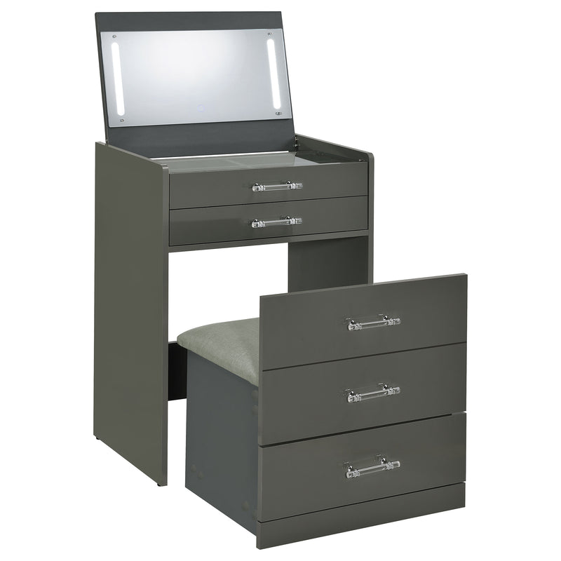 Danbury Makeup Vanity Table with LED Mirror and Stool - Furniture City (CA)l