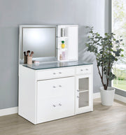 Flora Makeup Vanity Table with LED Mirror and Stool - Furniture City (CA)l