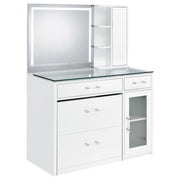 Flora Makeup Vanity Table with LED Mirror and Stool - Furniture City (CA)l