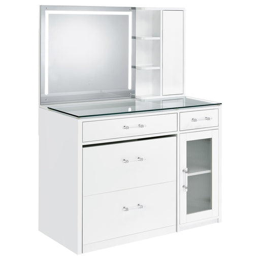 Flora Makeup Vanity Table with LED Mirror and Stool - Furniture City (CA)l
