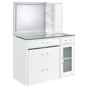 Flora Makeup Vanity Table with LED Mirror and Stool - Furniture City (CA)l