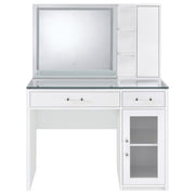 Flora Makeup Vanity Table with LED Mirror and Stool - Furniture City (CA)l