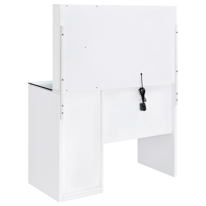 Flora Makeup Vanity Table with LED Mirror and Stool - Furniture City (CA)l