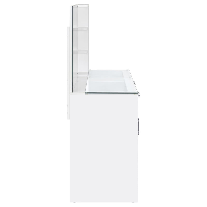 Flora Makeup Vanity Table with LED Mirror and Stool - Furniture City (CA)l