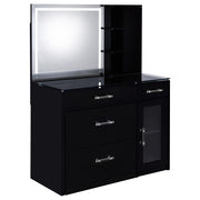Flora Makeup Vanity Table with LED Mirror and Stool - Furniture City (CA)l