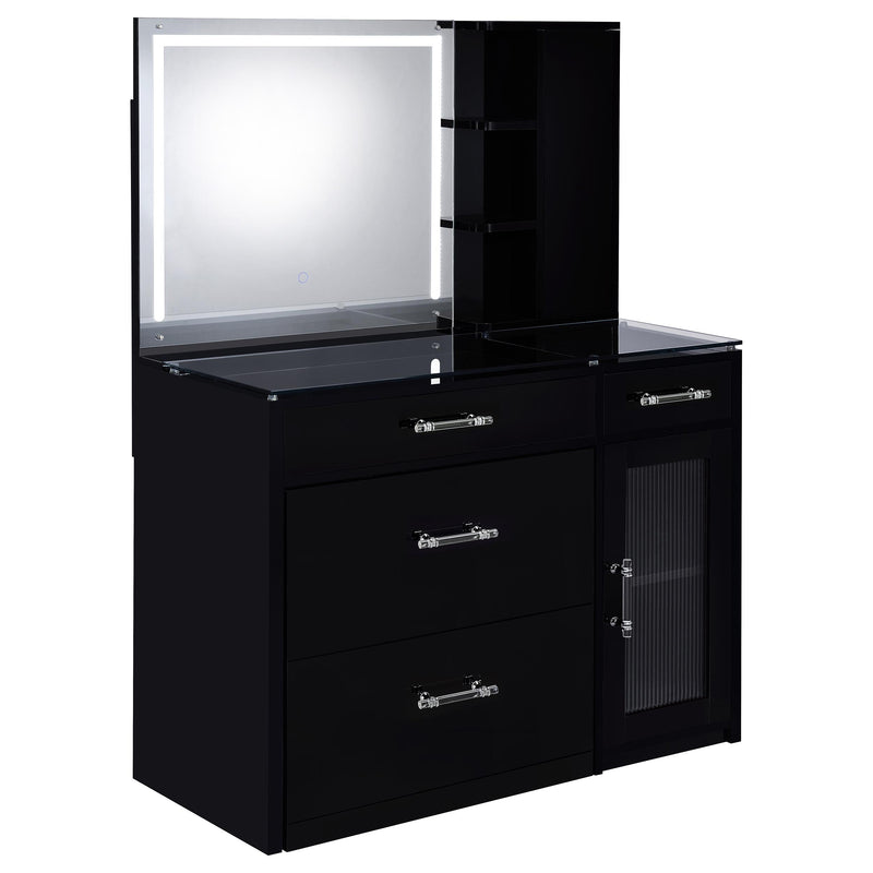 Flora Makeup Vanity Table with LED Mirror and Stool - Furniture City (CA)l