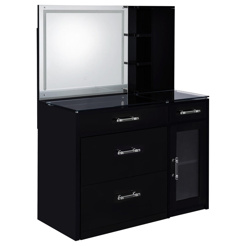 Flora Makeup Vanity Table with LED Mirror and Stool - Furniture City (CA)l