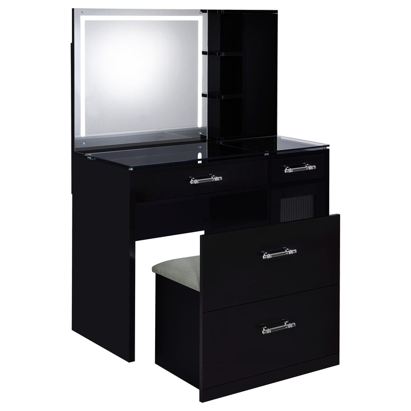 Flora Makeup Vanity Table with LED Mirror and Stool - Furniture City (CA)l