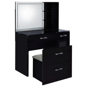 Flora Makeup Vanity Table with LED Mirror and Stool - Furniture City (CA)l