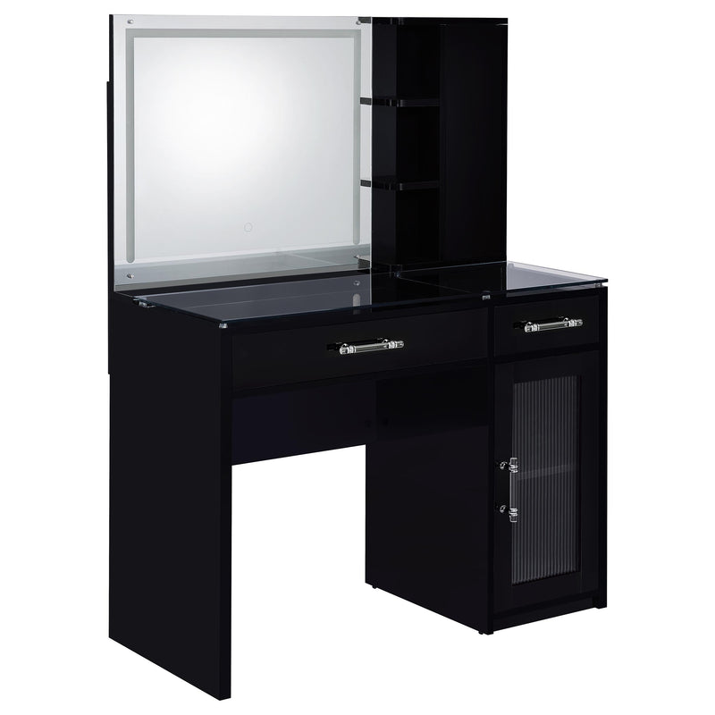 Flora Makeup Vanity Table with LED Mirror and Stool - Furniture City (CA)l