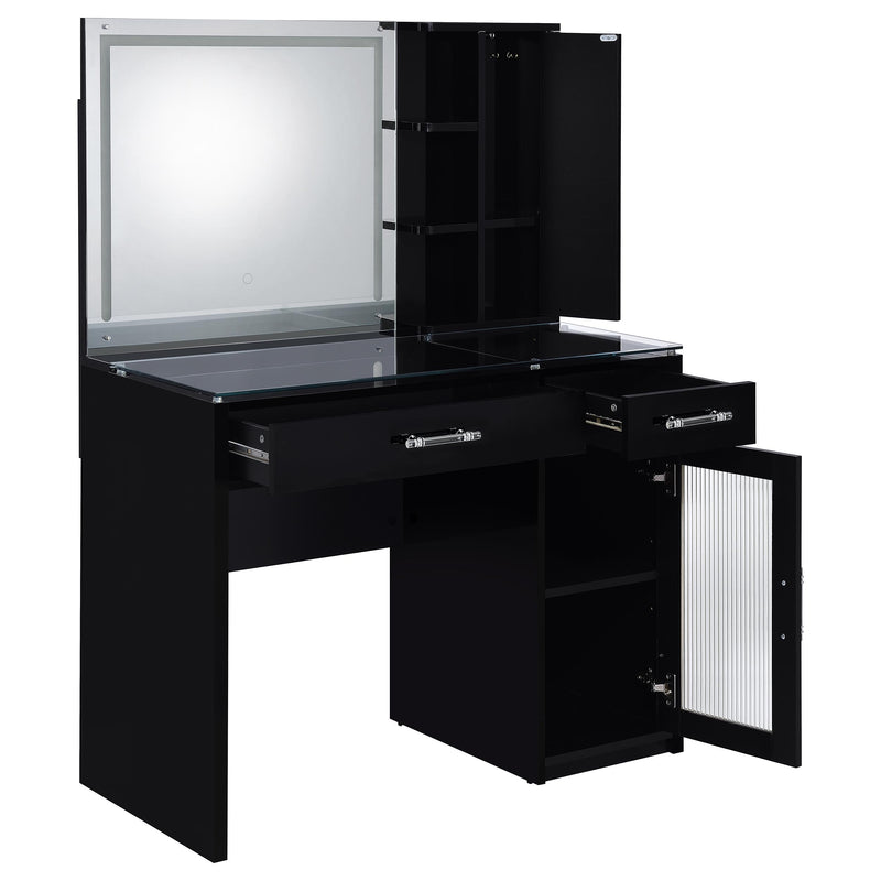 Flora Makeup Vanity Table with LED Mirror and Stool - Furniture City (CA)l
