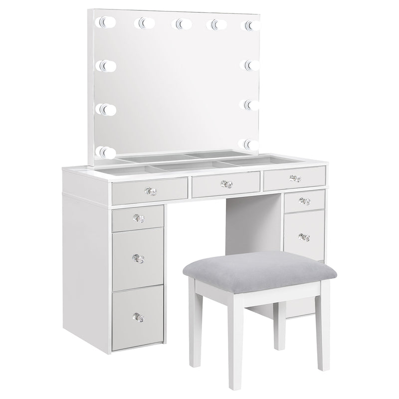 Regina Makeup Vanity Table with LED Mirror and Stool - Furniture City (CA)l