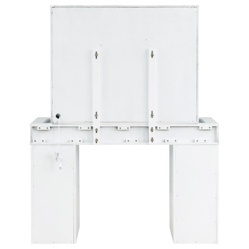 Regina Makeup Vanity Table with LED Mirror and Stool - Furniture City (CA)l