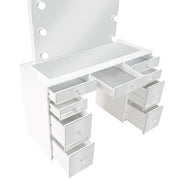 Regina Makeup Vanity Table with LED Mirror and Stool - Furniture City (CA)l