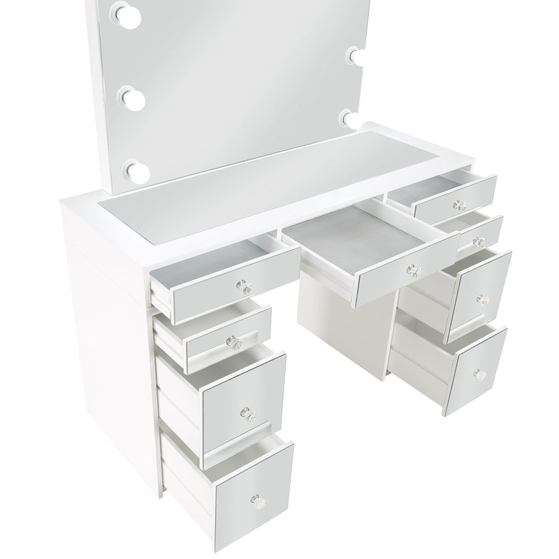 Regina Makeup Vanity Table with LED Mirror and Stool - Furniture City (CA)l