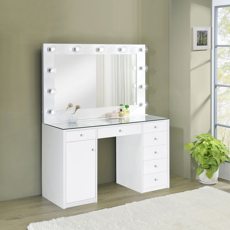 Acena Makeup Vanity Table with LED Mirror - Furniture City (CA)l