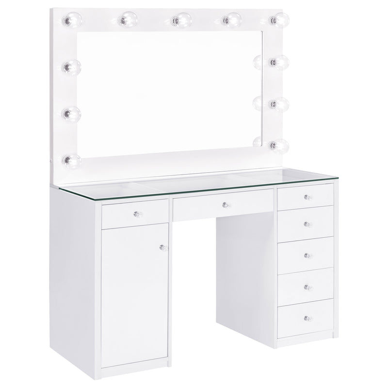 Acena Makeup Vanity Table with LED Mirror - Furniture City (CA)l