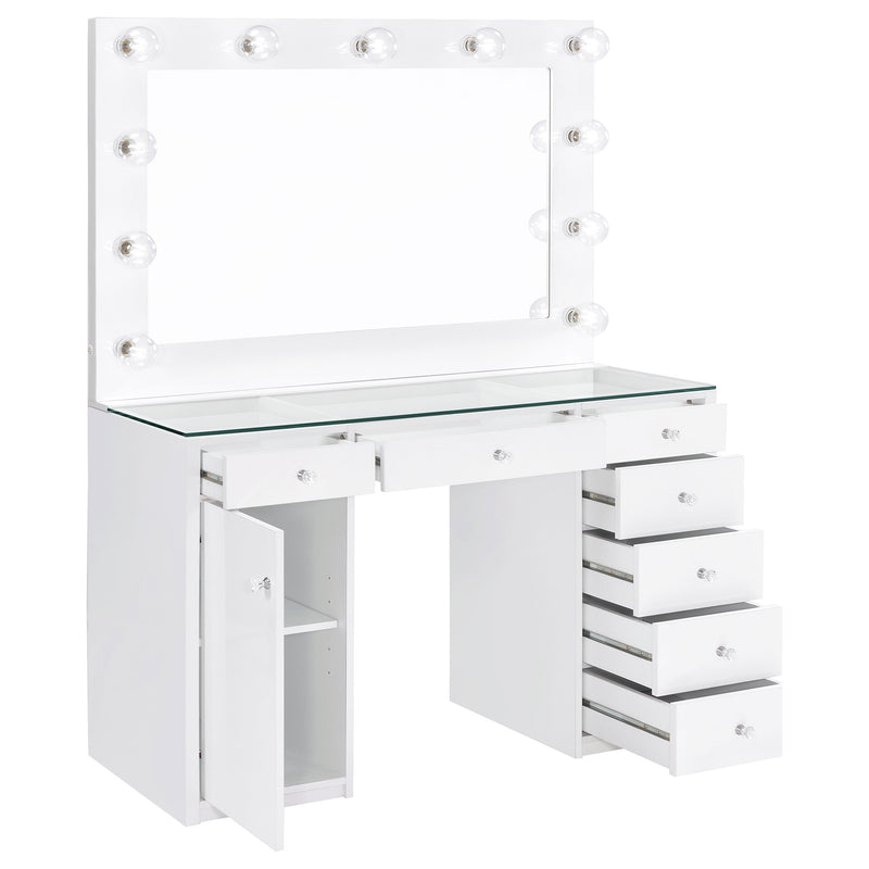 Acena Makeup Vanity Table with LED Mirror - Furniture City (CA)l
