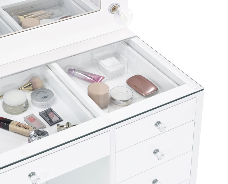 Acena Makeup Vanity Table with LED Mirror - Furniture City (CA)l