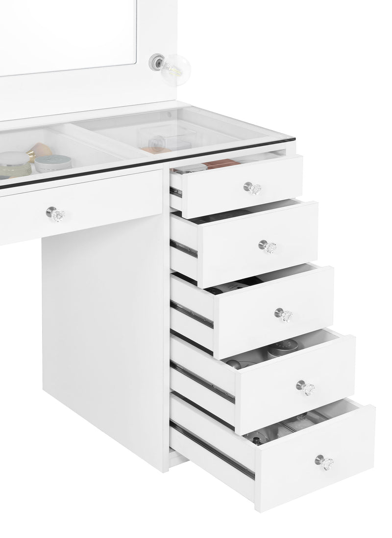 Acena Makeup Vanity Table with LED Mirror - Furniture City (CA)l