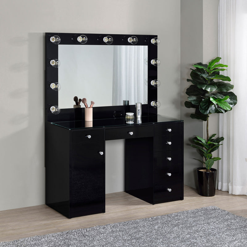 Acena Makeup Vanity Table with LED Mirror - Furniture City (CA)l