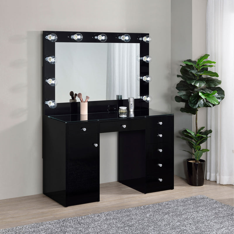 Acena Makeup Vanity Table with LED Mirror - Furniture City (CA)l