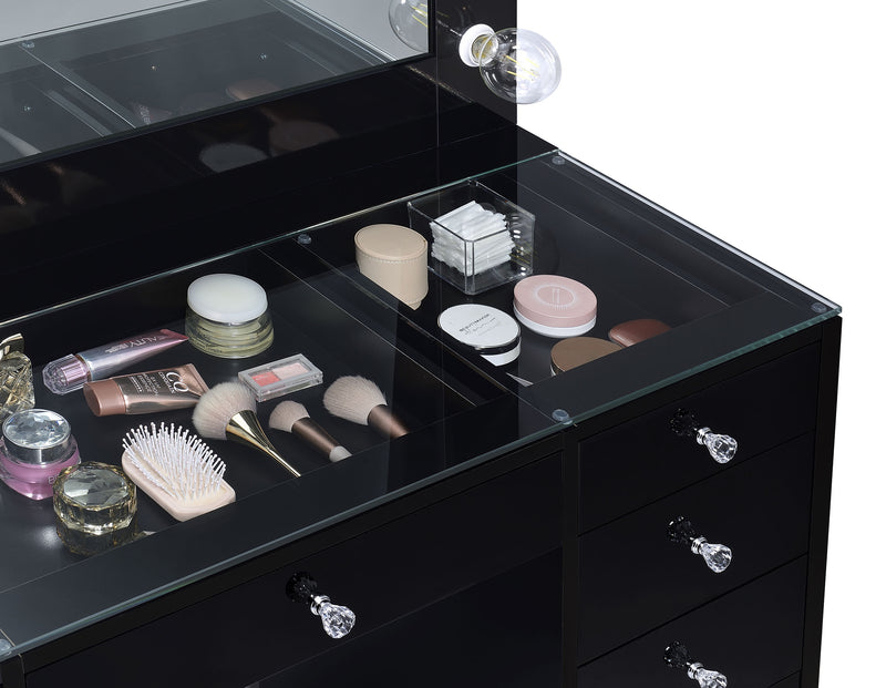 Acena Makeup Vanity Table with LED Mirror - Furniture City (CA)l