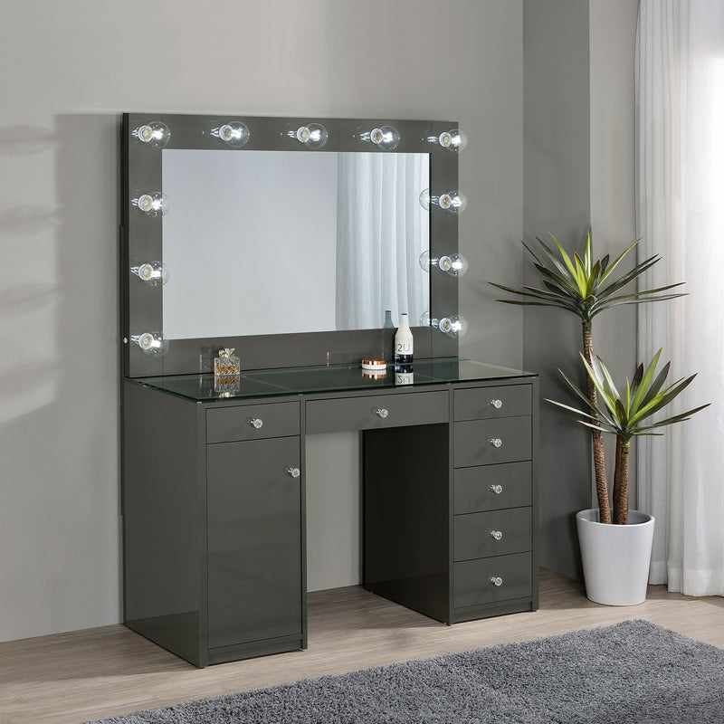 Acena Makeup Vanity Table with LED Mirror - Furniture City (CA)l