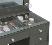 Acena Makeup Vanity Table with LED Mirror - Furniture City (CA)l