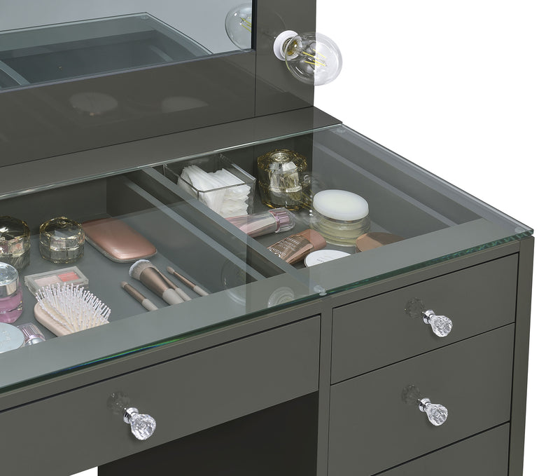 Acena Makeup Vanity Table with LED Mirror - Furniture City (CA)l