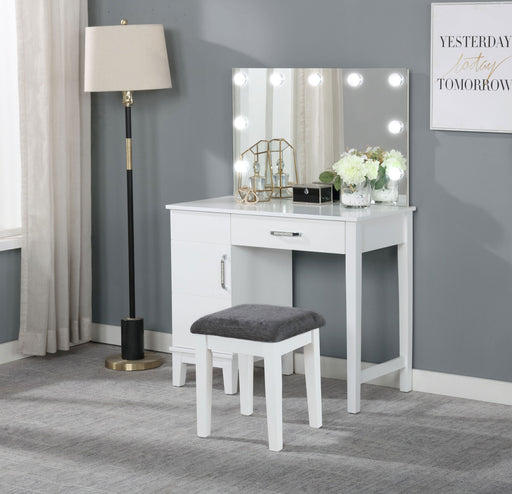 Elijah Makeup Vanity Table with LED Mirror and Stool - Furniture City (CA)l
