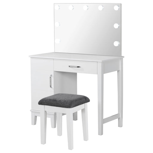 Elijah Makeup Vanity Table with LED Mirror and Stool - Furniture City (CA)l