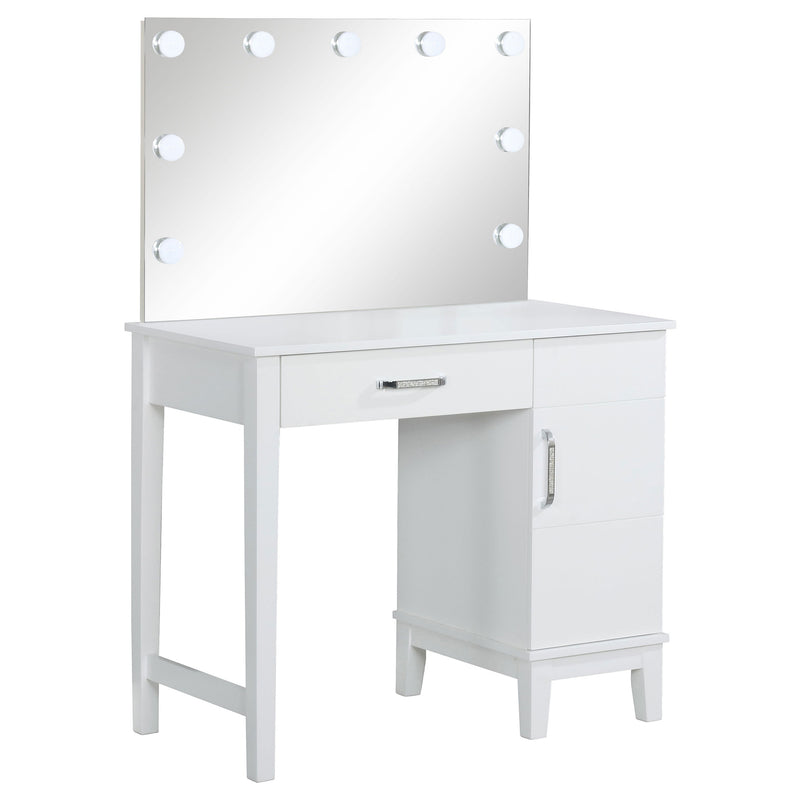 Elijah Makeup Vanity Table with LED Mirror and Stool - Furniture City (CA)l